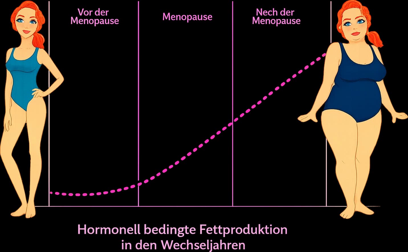 Verlauf des Östrogenspiegels während der Wechseljahre